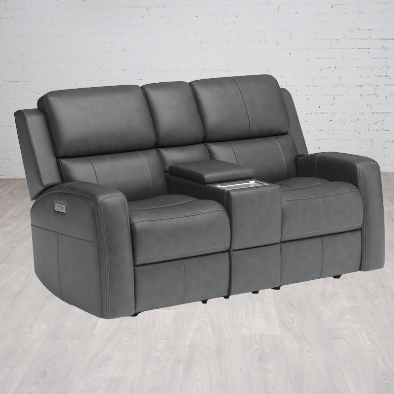 Linden Power Reclining Loveseat with Console, Power Headrest, Lumbar, and Zero Gravity
