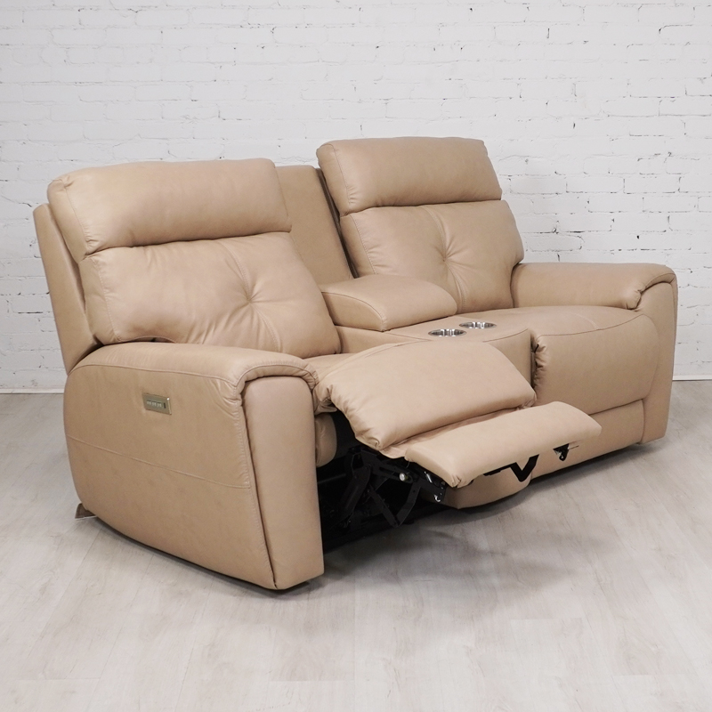 Aedon Power Reclining Loveseat w/ Console and Power Headrest and Lumbar