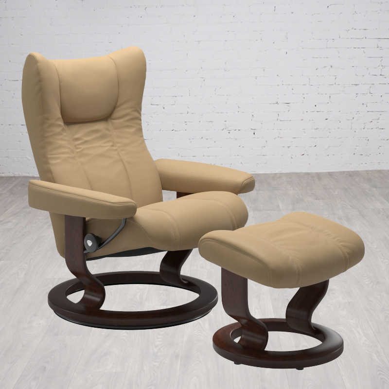 Stressless Wing Chair & Ottoman