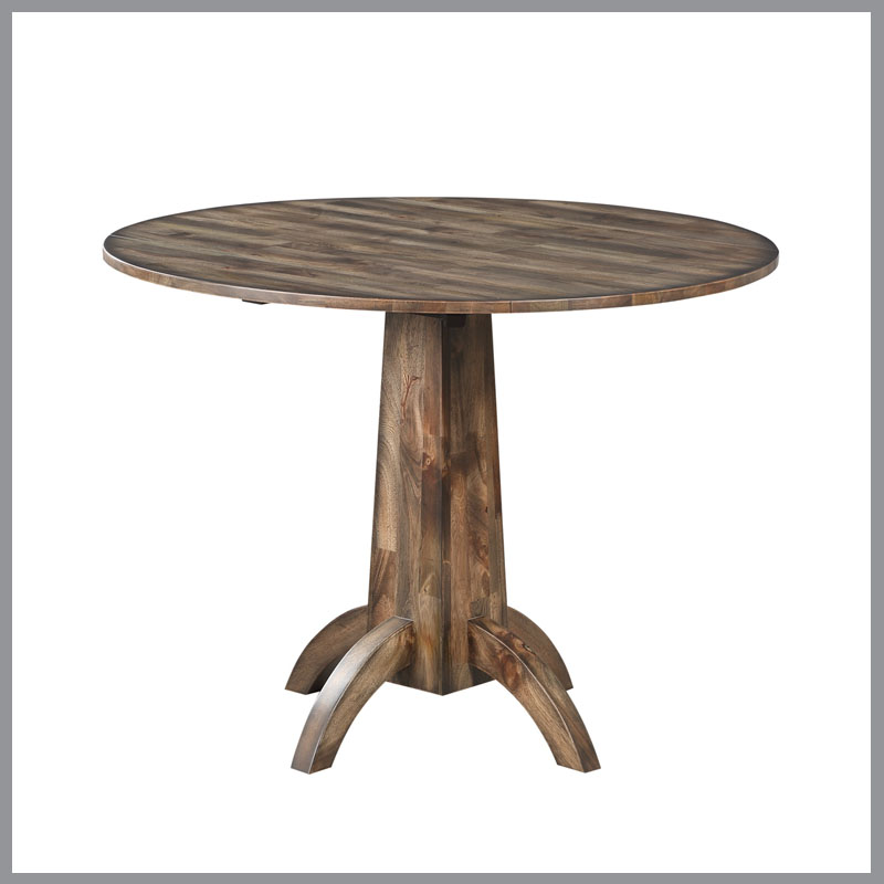 Zoey Round Pedestal Table w/ 2-8″ Drop Leaf