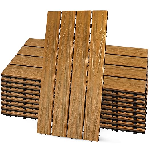 Wood Composite Interlocking Floor Deck Tiles