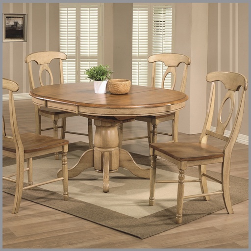 [FURN_8319] Quails Run 42″ Round Pedestal Table w/ 15″ Leaf