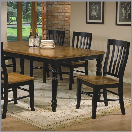 [FURN_8321] Quails Run 42″ x 60″Rectangular Leg Table w/1-18″ Leaf